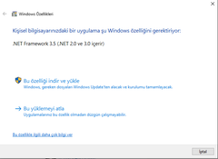 Net Framework 3.5 Yükleme
