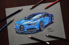  Bugatti Chiron Gerçekçi Çizimi