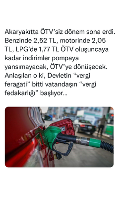 Akaryakıtta İndirim yok! ÖTV geri geliyor.