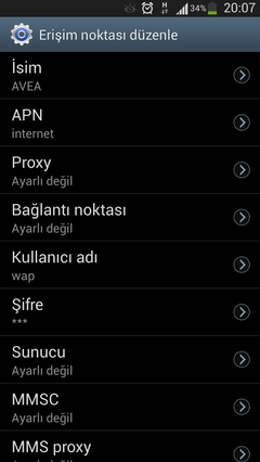  Avea internet kullanan Samsung Galaxy s3 sahipleri