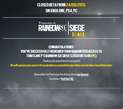  Rainbow Six Siege Closed Beta Key