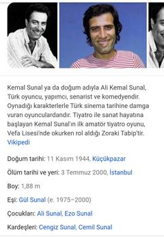 Kemal sunalın 1.90 cm olması