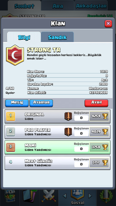 CLASH ROYALE (GÜÇLÜ TÜRKİYE) STRONG TR KLAN ALİMİ VARDİR. (+4000)