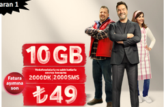 10GB 2000Dk 2000Sms 49tl (Fatura Aşımına Son)