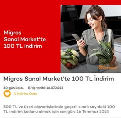 Akbank uygulaması 500/100 migros sanalmarket 