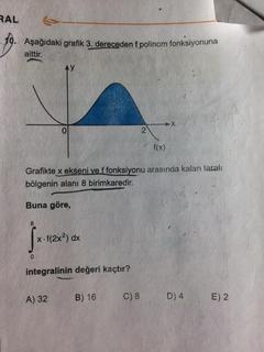 1 adet İntegral sorusu