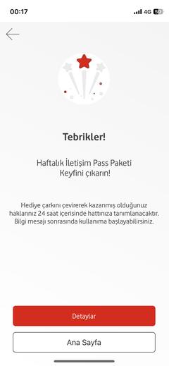 Vodafone Haftalık Çark hediyelerini buyrun yazalım