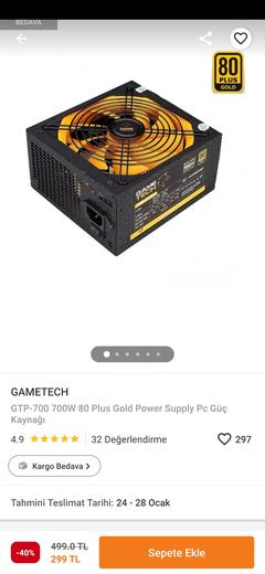 GAMETECH GTP-700 700W 80 Plus Gold
