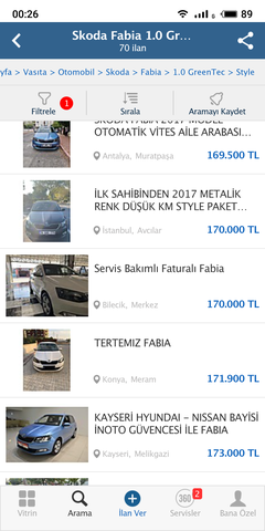 170000 TL ikinci el araç önerisi