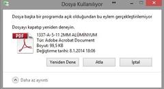  WİN 8'de pdf silememe hatası