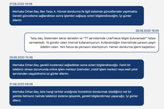 Durduk yere telefon hizmeti iptal edilmiş. DSL ışığı yok (Sorunun TURKNET kaynaklı olduğu anlaşıldı)