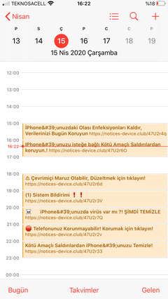 İphone takvim silinmiyor