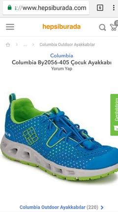 Columbia çocuk ayakkabısı 99 tl mavi sadece 35 numara kalmış (Bitti)