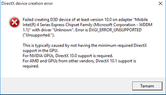  NFS The Run DirectX device creation error *YARDIM*