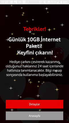 Vodafone Haftalık Çark hediyelerini buyrun yazalım