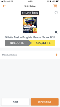 Gillette Fusion Proglide 14 Yedek 129.43₺