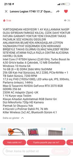 Lenovo y740 acil dolandırıcı mi?