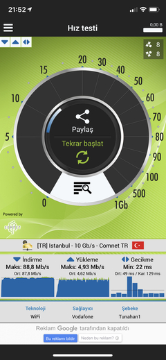 Vodafone 6 ay maksimum hız