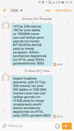 VODAFONE TAŞIMA YADA YENİ HAT ALACAKLAR İÇİN TARİFELER 