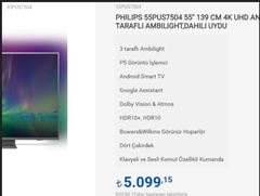 Philips 55PUS7503 Hakkında -- 55PUS7803 İLE DEĞİŞTİRİLDİ - PHİLİPS PANEL ARIZASI DEVAM EDİYOR 
