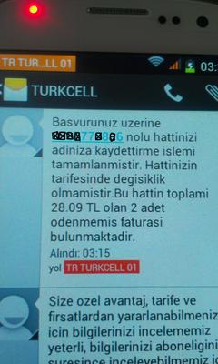  Turkcell'den yeni kontörlü hat alana eski müşterisinin 2 adet ödenmemiş borç faturası  hediye!!!