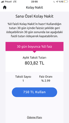 N kolay faizsiz masrafsız 30 gün sonunda geri ödemeli 1000₺ nakit para