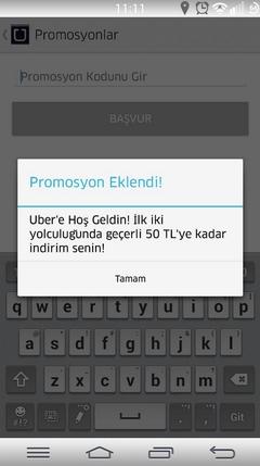  Lüks araç çağırma uygulaması Uber İstanbulda.İlk 2 yolculuk 50 TL indirimli
