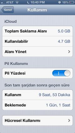  IOS 6.1.2 ile artan inanilmaz pil omru