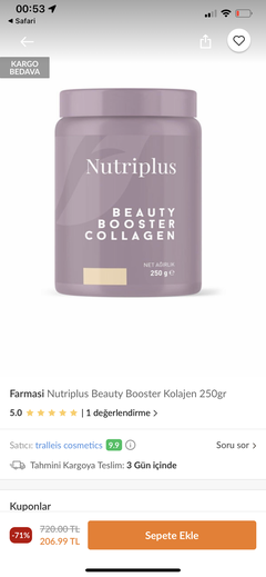 NUTRIPLUS BEAUTY BOOSTER KOLAJEN 250 G