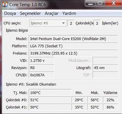  İlk defa oc yapıyorum yardım! E5200 3.20ghz - HD 4670