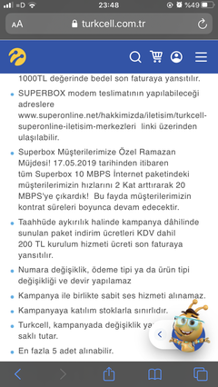 Türkcell süperbox sözleşmeye uymama