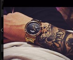  stainless steel gold watch