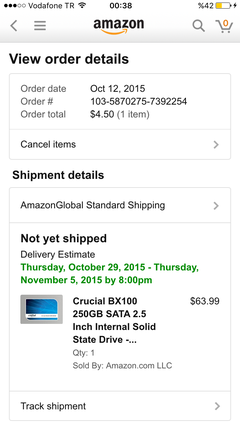  SSD Crucial BX100 250GB 63.99$ | Amazon SAAT 10'DA BİTİYOR - 79.99$ oldu