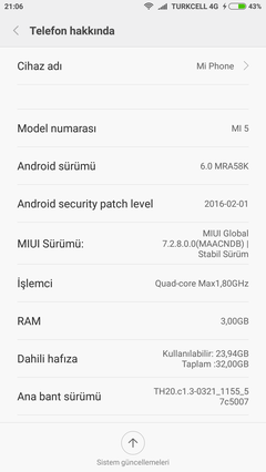 Xiaomi Mi 5 Güncelleme Sorunu