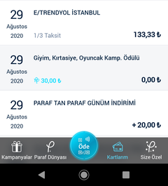 Paraf giyim oyuncak kırtasiye 2×400 (30+30) puan kampanyasi