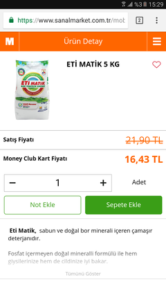 Migros ariel 7kg 21.38tl