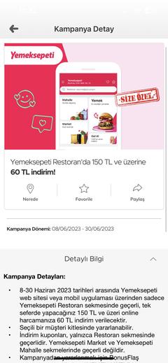 Garanti BBVA ile Yemeksepeti'nde 150 TL'ye 60 TL İndirim Kodu (Size Özel)