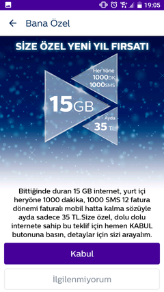 Türk Telekom Faturalıda 15GB 35TL (39TL Oldu) Tarifesi Kullananlar Kulübü