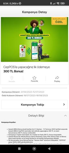 Garanti 300 tl ceppos harcamasına 300tl bonus