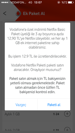 Vodafone'a Özel Netflix 12.90 TL + 1 GB İnternet [RED Abonelere 9.90 TL] |  DonanımHaber Forum