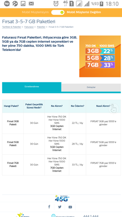 [YENİ] TURK TELEKOM FIRSAT (3GB,22TL) (5GB,28TL) (7GB,33TL) PAKETLERİ