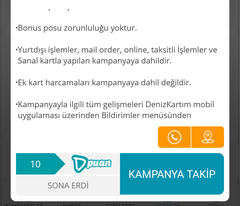 DENİZKARTIM GİYİM-TEKNOLOJİ 250/25TL  -  1000/50TL BONUS