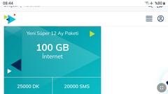 Türk Telekom 12 Ay  100GB 25000DK 20000SMS 750 Lira oldu .