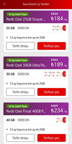 119 TL (ilk üç aydan sonra 140 TL) Redli 40gb gözlerim kamasti