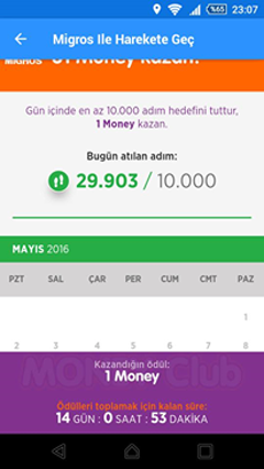  Migros fitwell 10000 adım 1 money