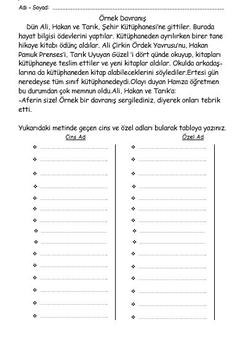 İLKOKULLAR İÇİN ETKİNLİK TEST VE UYGULAMALAR