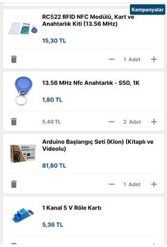 Arduino ile NFC kullanarak kapı otomatiği açmak istiyorum