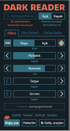 Tüm sitelerde Dark Mode kullanmak 