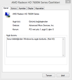 AMD Kod43 hatası