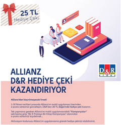 Allianz e-posta dogrulayana D&R 25TL hediye ceki